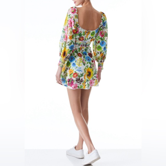 Alice + Olivia Crawford Sweetheart Floral Mini Dress Size 6 - Picture 4 of 14
